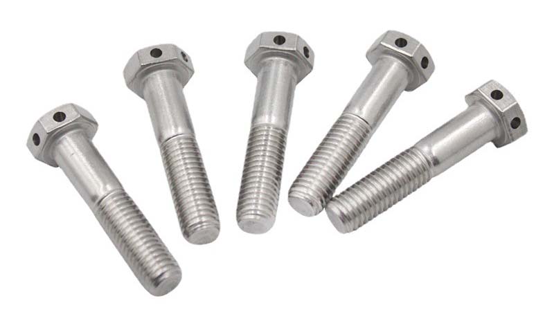 Hexagon head bolts with wire holes