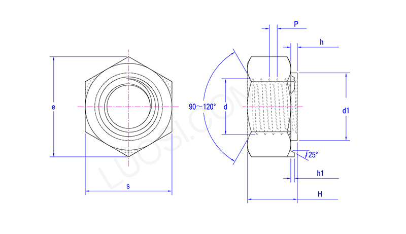 Streamlined Hexagon weld nut