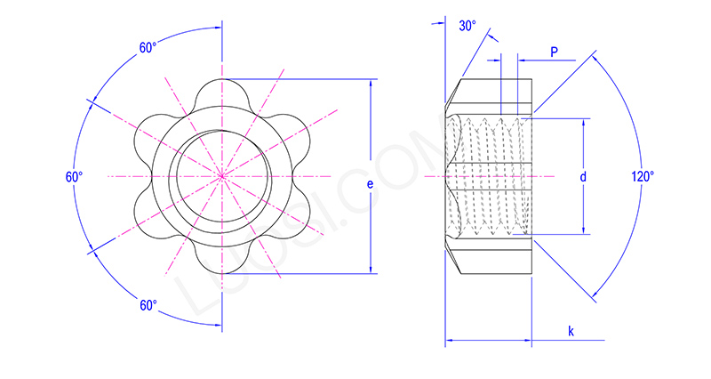 Star Shaped Knob Handle Nut