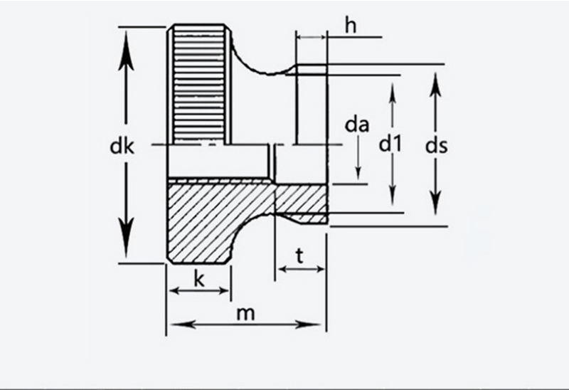 High Collar Knurled Rolling Nut
