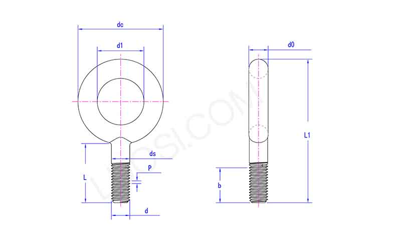 Elongated Eye Bolt