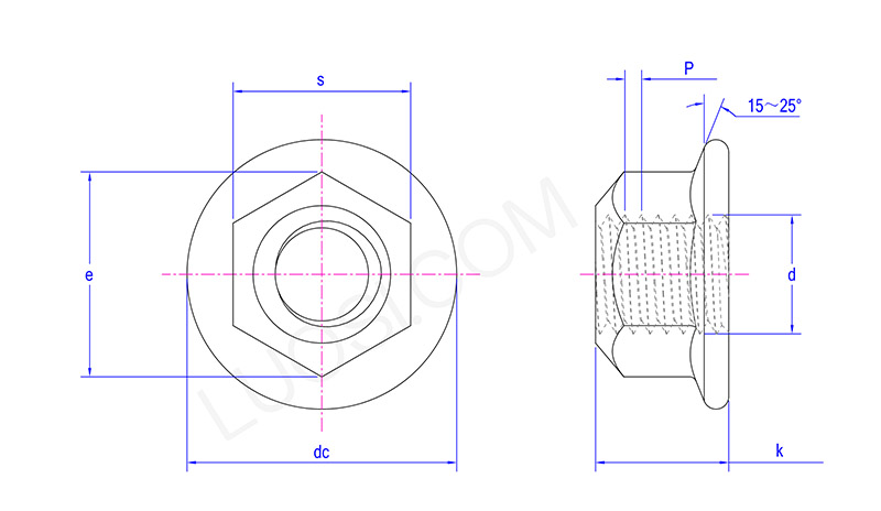 Nylon Lock Nut with Flange