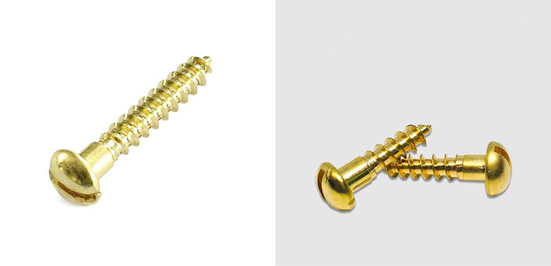 Wood Screw Slotted Round Head Brass